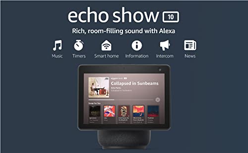 Echo Show 10 – HD Display, Motion, Alexa, Charcoal