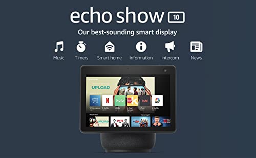 Echo Show 10 – HD Display, Motion, Alexa, Charcoal