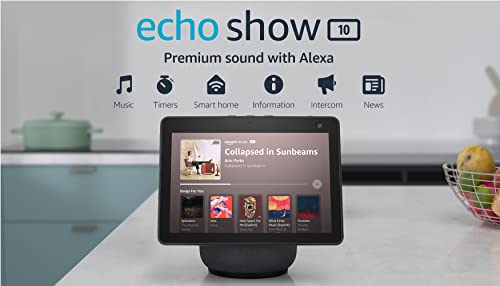 Echo Show 10 – HD Display, Motion, Alexa, Charcoal