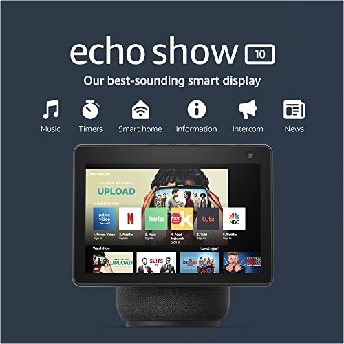 Echo Show 10 – HD Display, Motion, Alexa, Charcoal