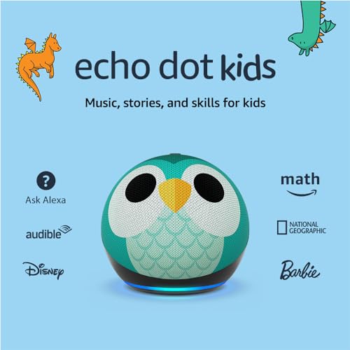 Echo Dot Kids – Owl Design with tech Kids+