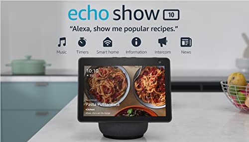 Echo Show 10 – HD Display, Motion, Alexa, Charcoal