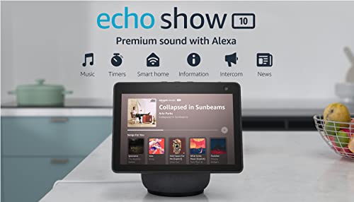 Echo Show 10 – HD Display, Motion, Alexa, Charcoal