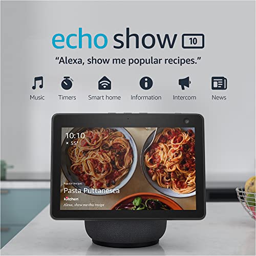 Echo Show 10 – HD Display, Motion, Alexa, Charcoal