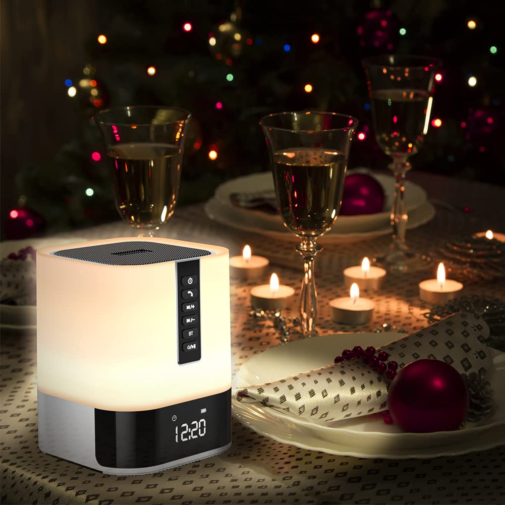 Night Light Bluetooth Speaker – 5-in-1 Touch Lamp & Alarm Clock