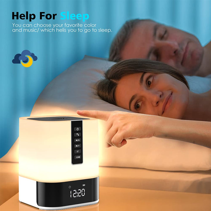 Night Light Bluetooth Speaker – 5-in-1 Touch Lamp & Alarm Clock