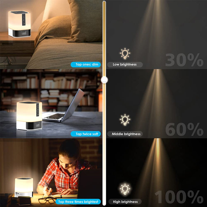 Night Light Bluetooth Speaker – 5-in-1 Touch Lamp & Alarm Clock